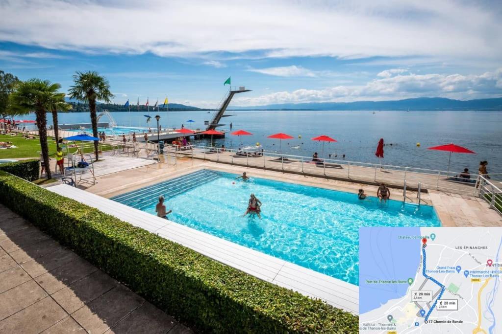 T3 Duplex Thonon Centre - Parking - Gare - Thermes 외부 사진